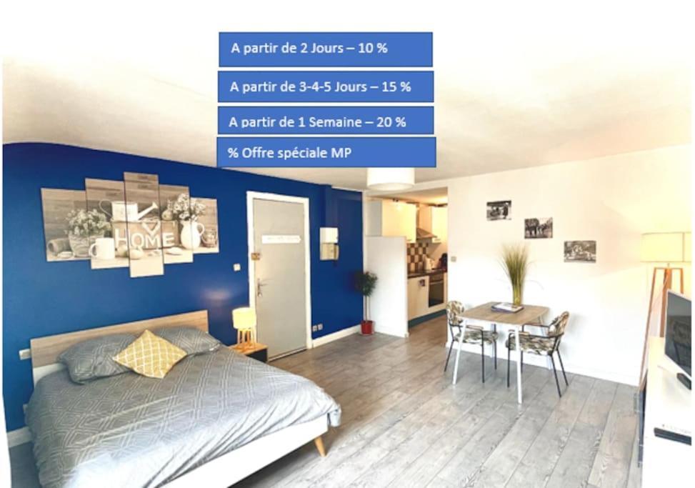 Appartement Entier Moissac Centre 30 M2 Calme Avec Cour Interieure Pour Velos A 50M Du Marche De มอยส์ซัก ภายนอก รูปภาพ